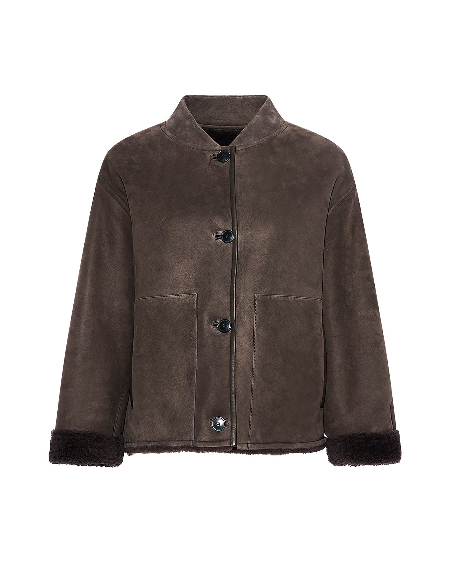 Suede Merino lambskin varsity jacket