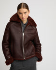 Gonfio Merino lambskin boxy jacket