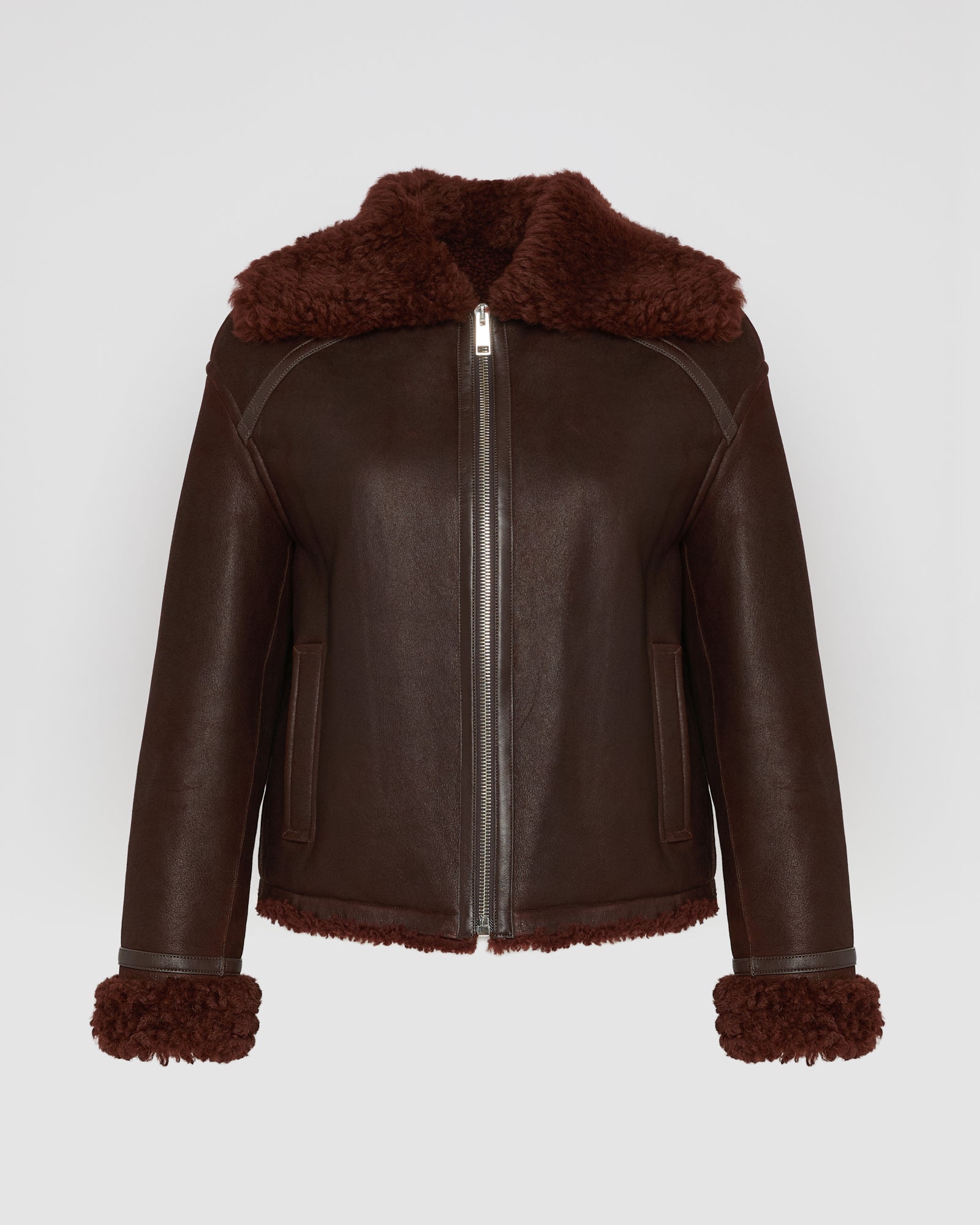 Veste boxy en agneau Mérinos gonfio -Yves Salomon