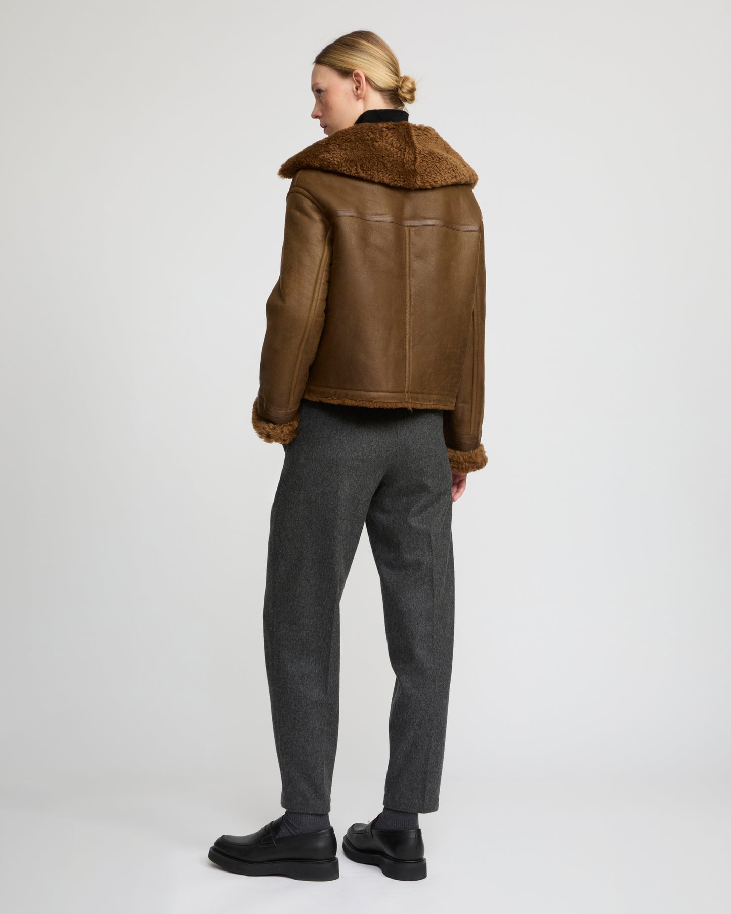 Gonfio Merino lambskin boxy jacket