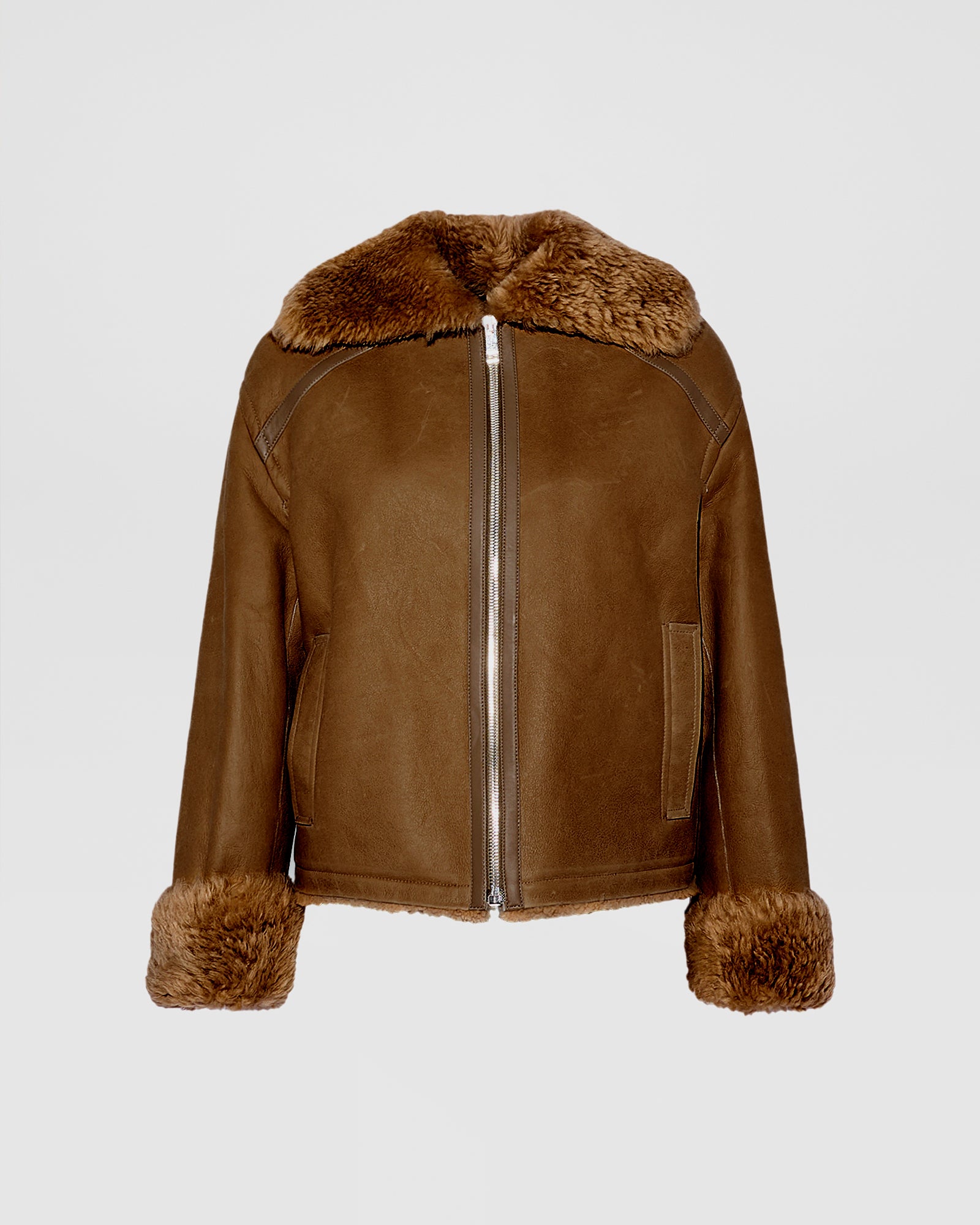 Veste boxy en agneau Mérinos gonfio -Yves Salomon