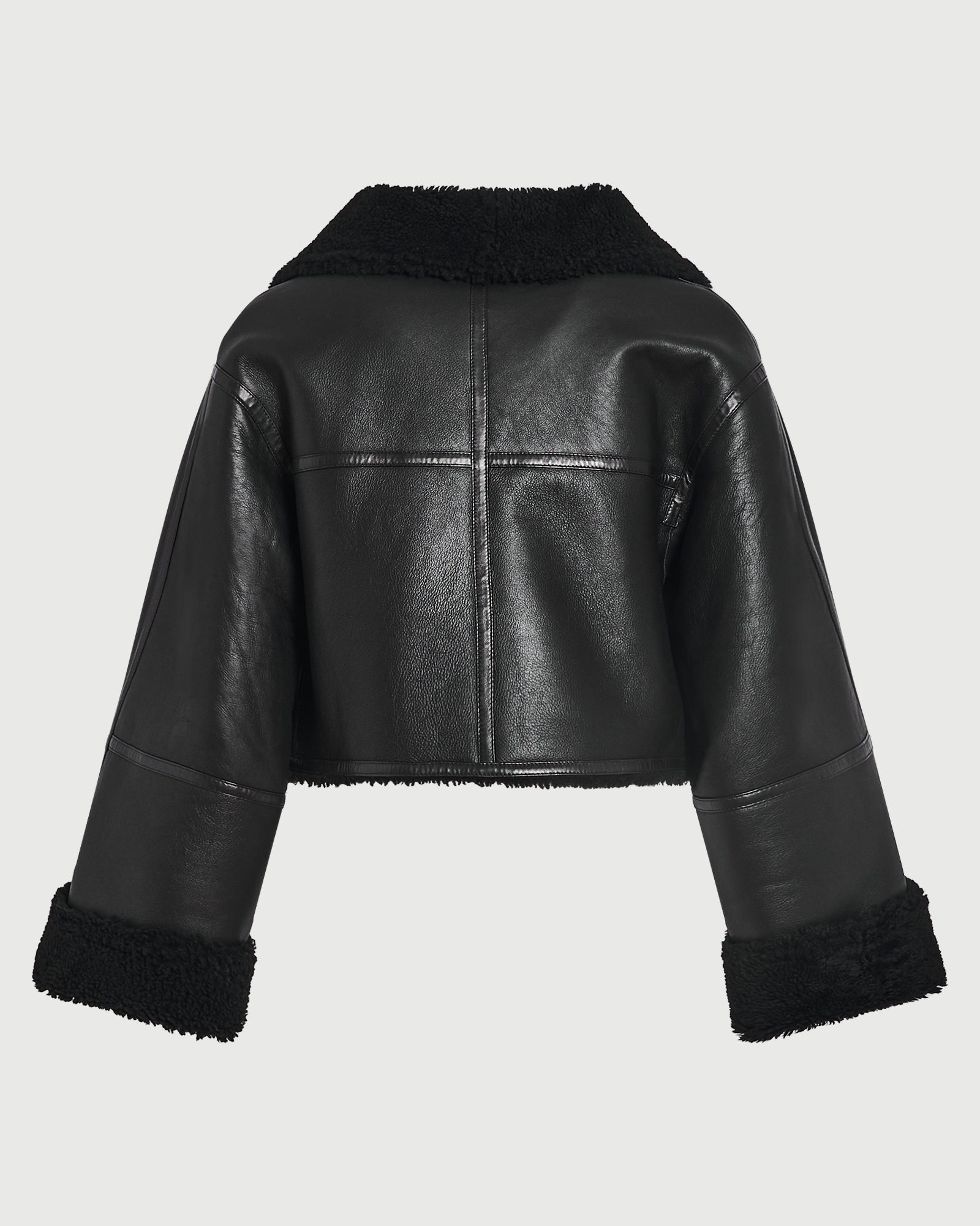 Veste courte en agneau Mérinos suède- Yves Salomon - Nouvelle collection Automne Hiver