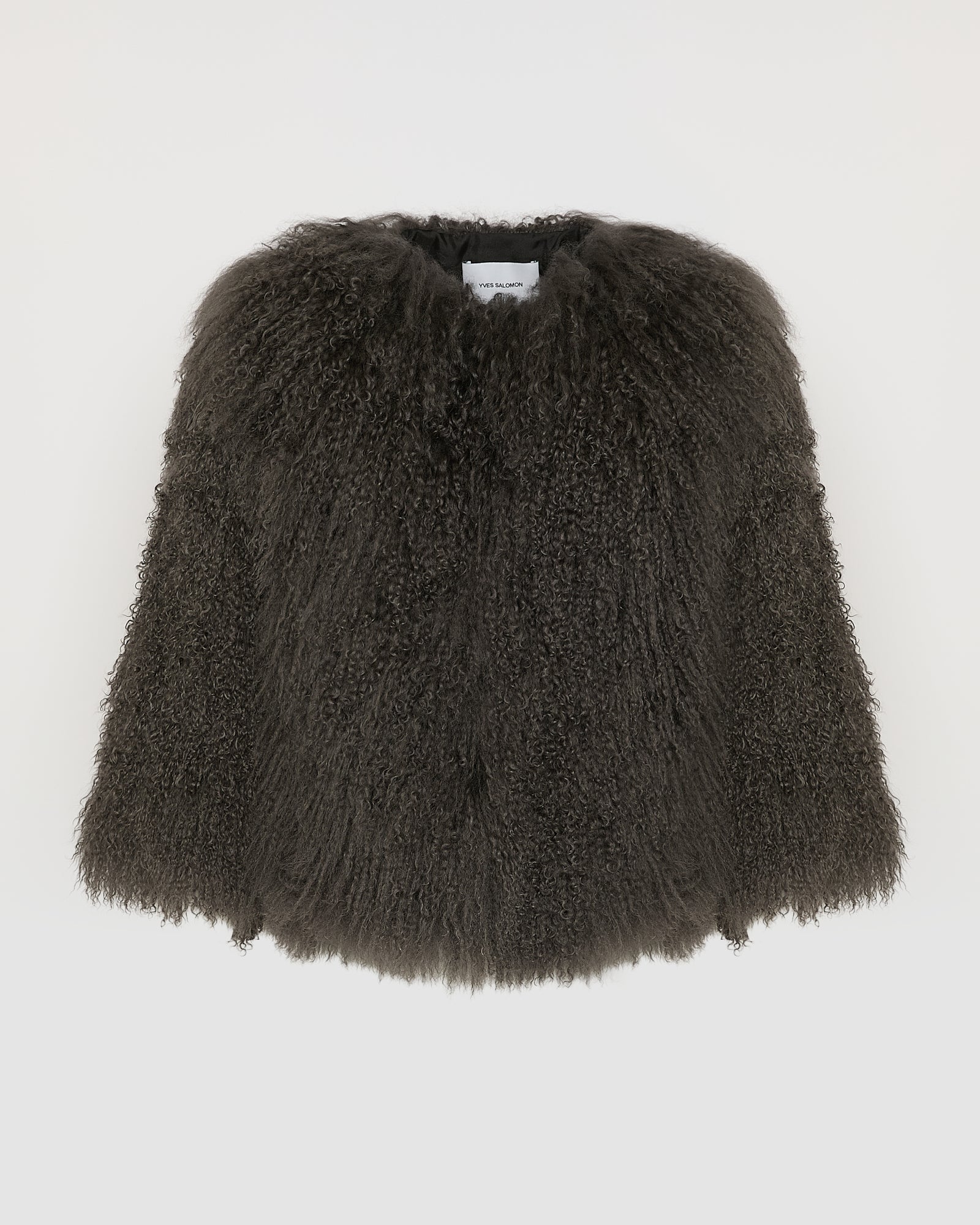 Winter sale -Short jacket in Mongolian lamb-grey – Yves Salomon