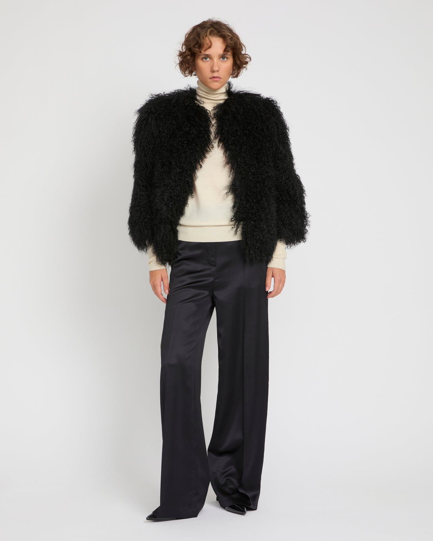 Short jacket in Mongolian lamb