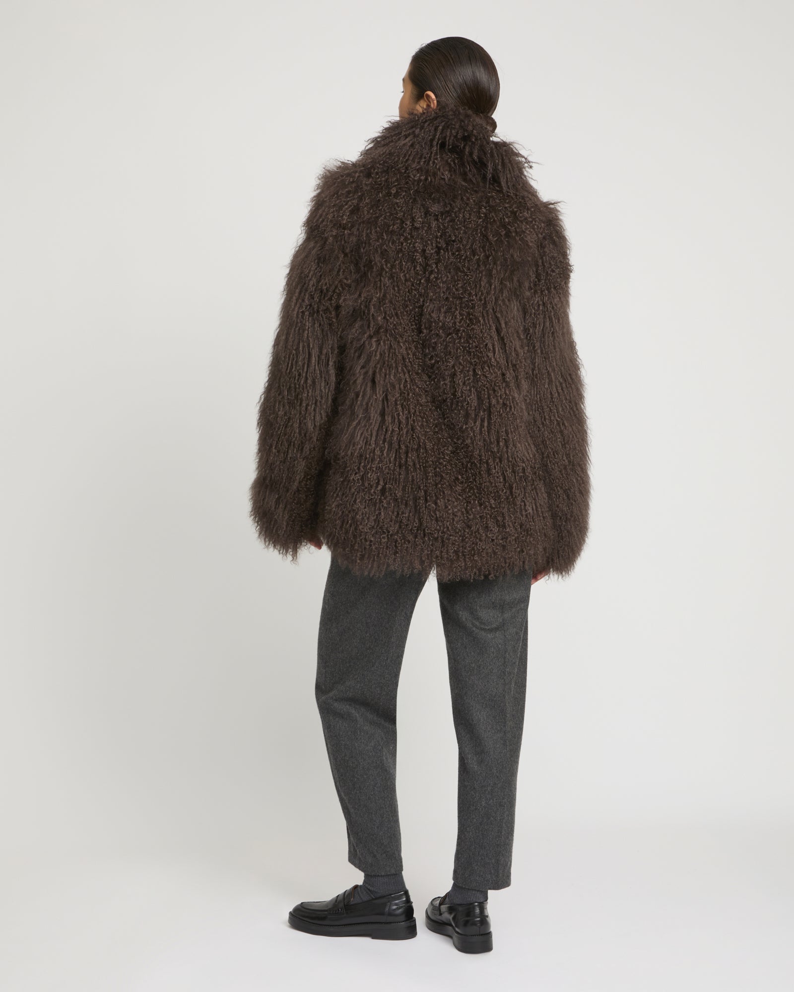 Oversized Long-Haired Lamb Jacket – Yves Salomon