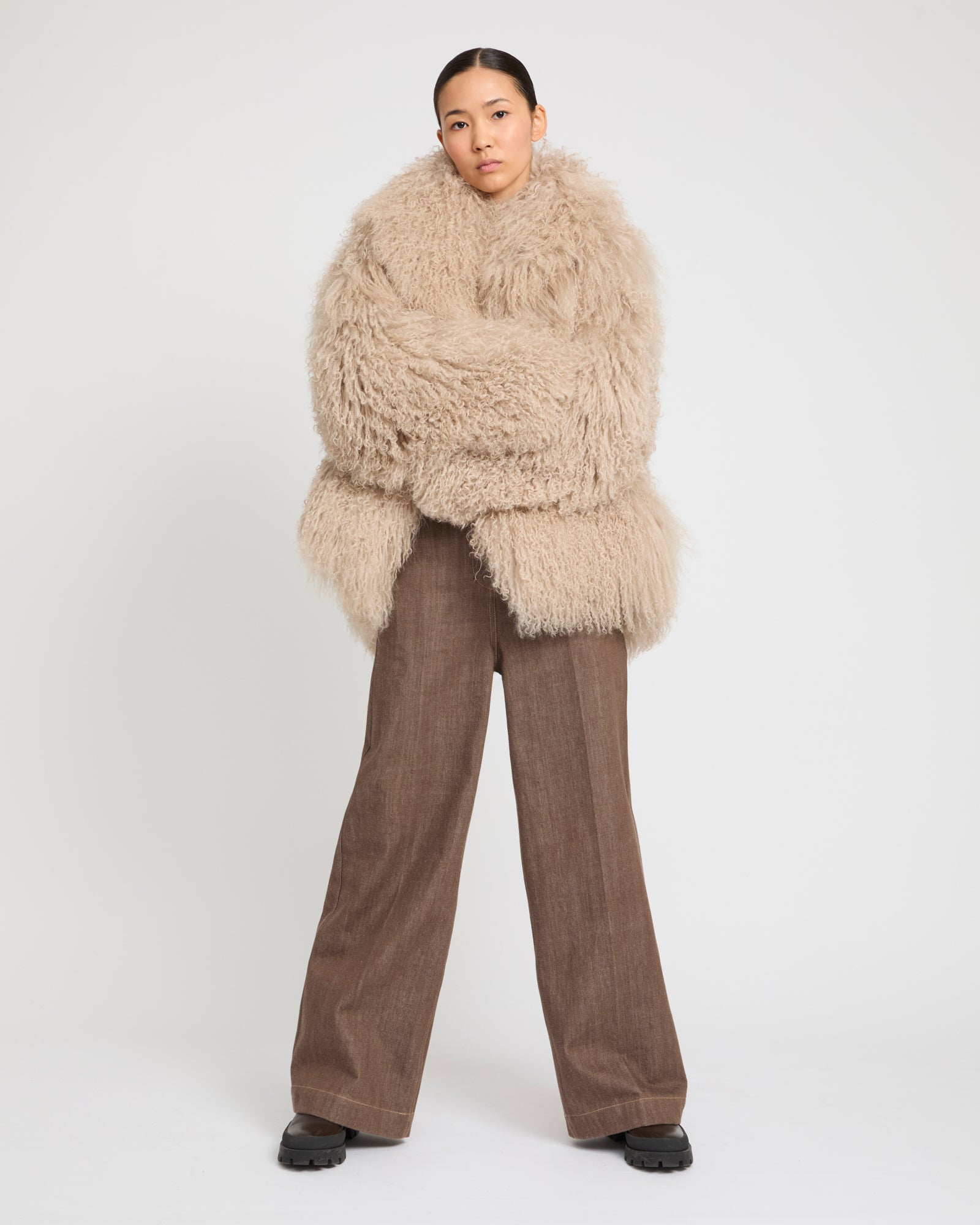 Oversized Long-Haired Lamb Jacket – Yves Salomon