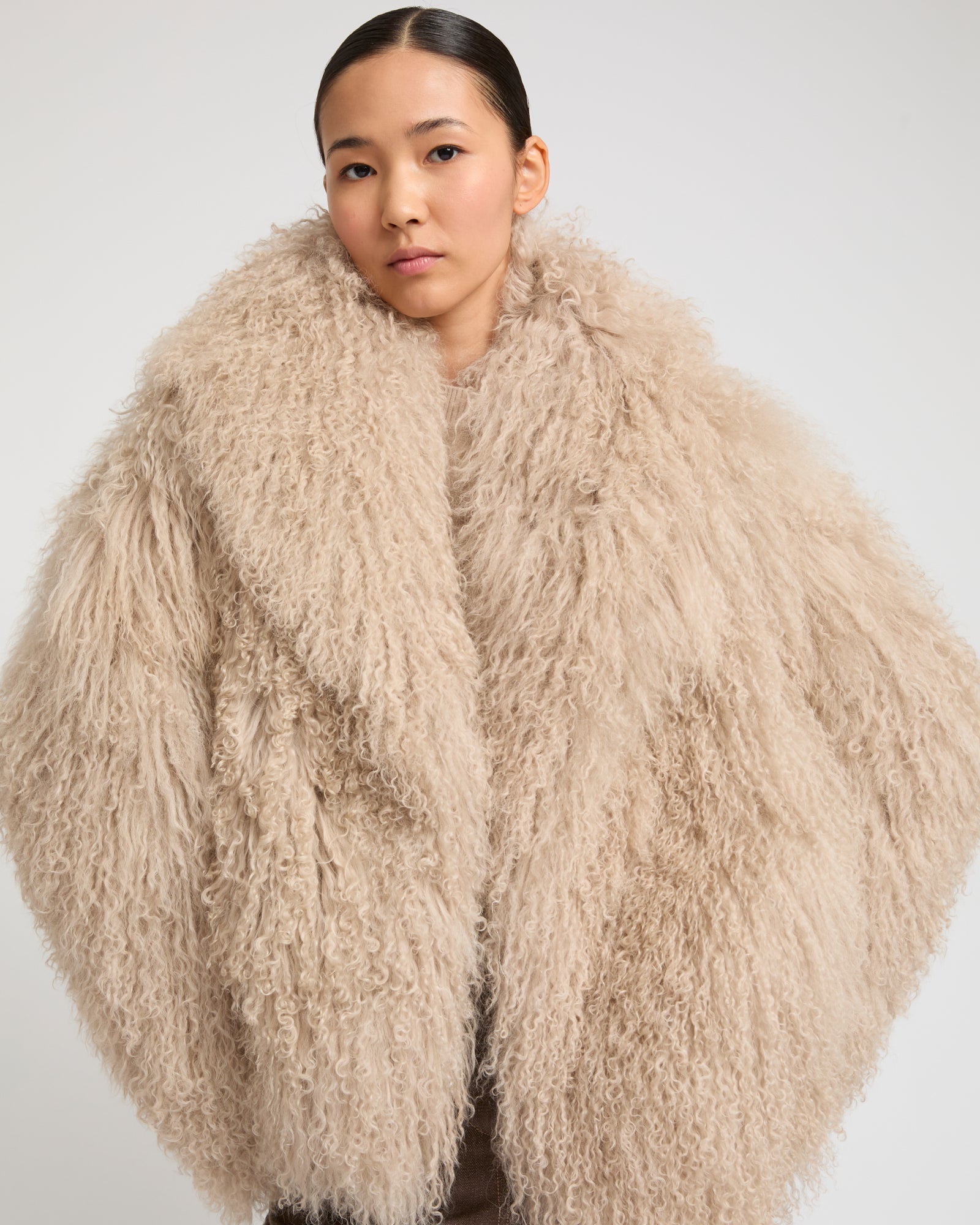 Oversized Long-Haired Lamb Jacket – Yves Salomon