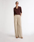 Pantalon large en lin