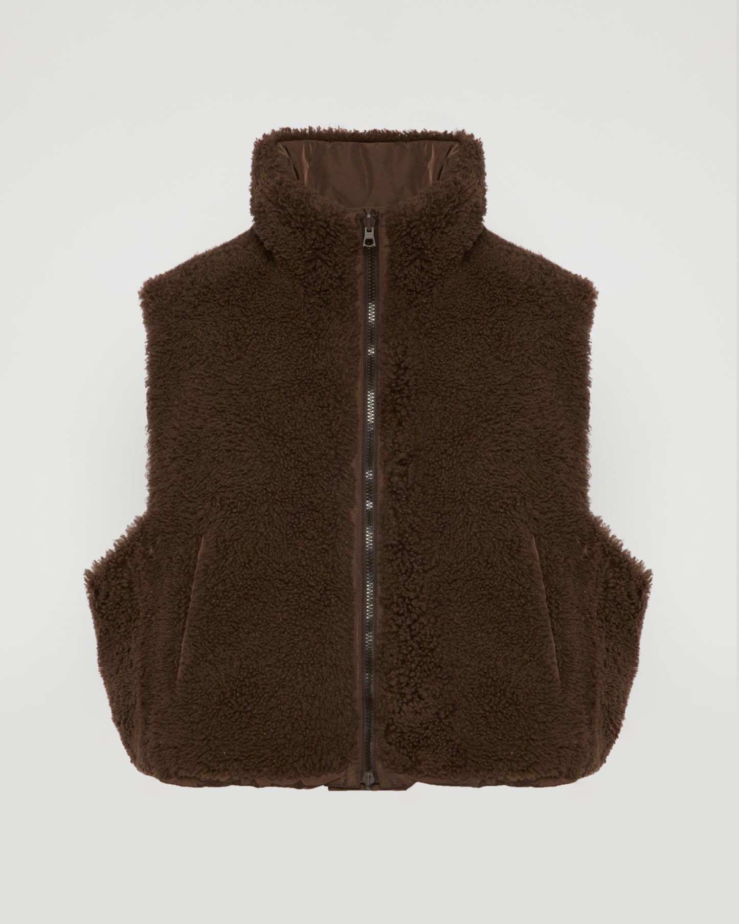 Doudoune sans manche réversible en tissu technique et merinillo