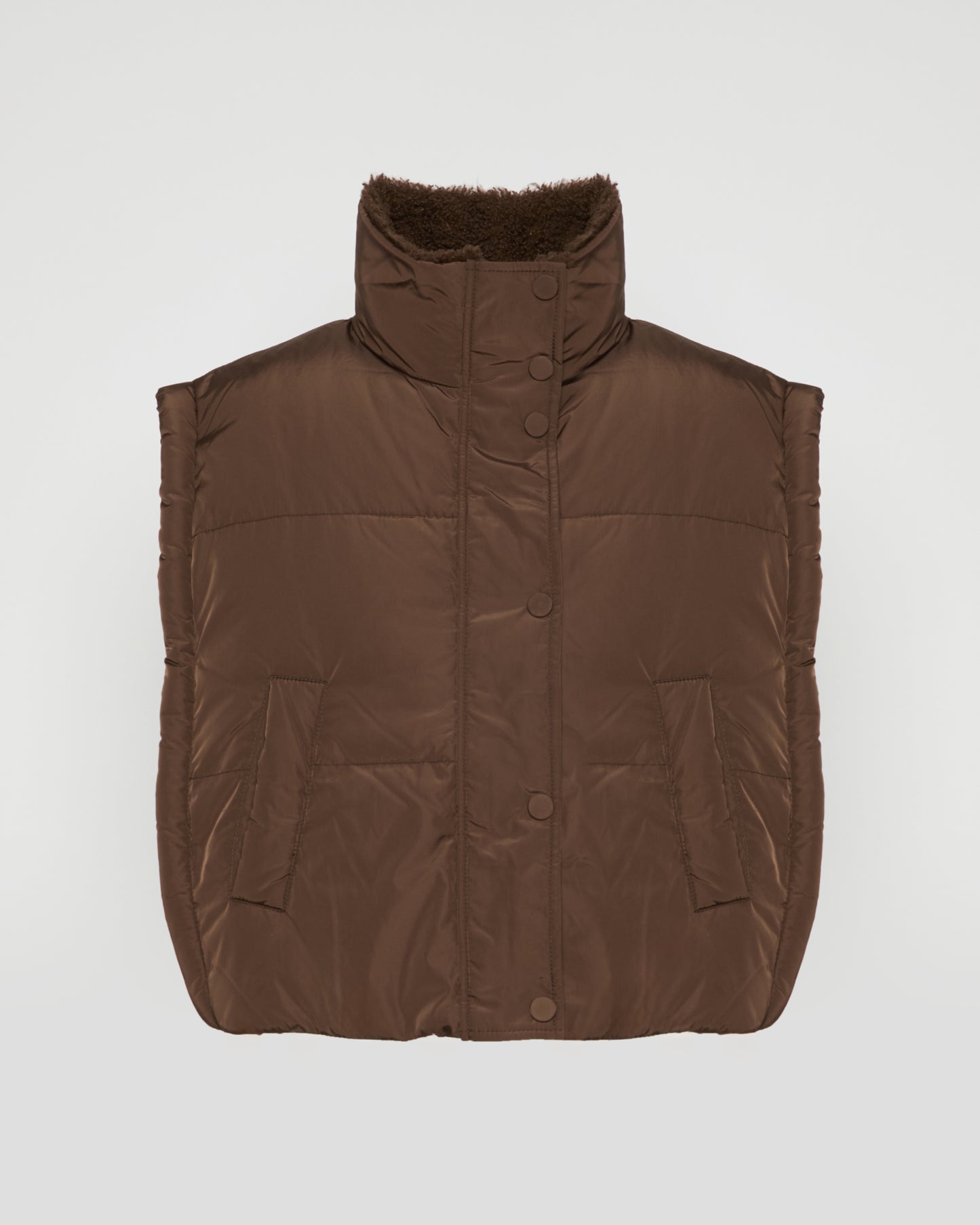 Doudoune sans manche réversible en tissu technique et merinillo