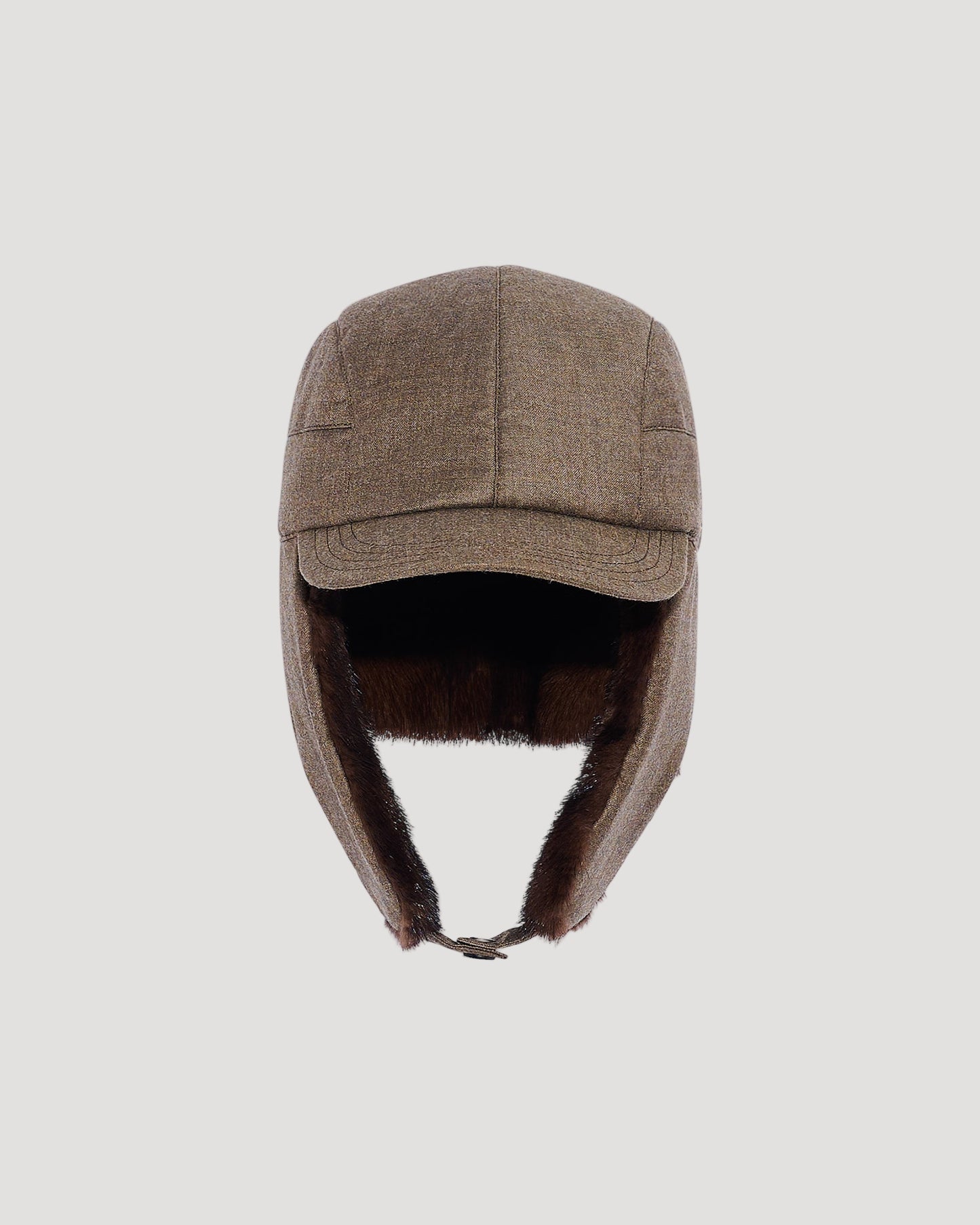 Casquette façon chapka en tissu Loro Piana et fourrure de vison
