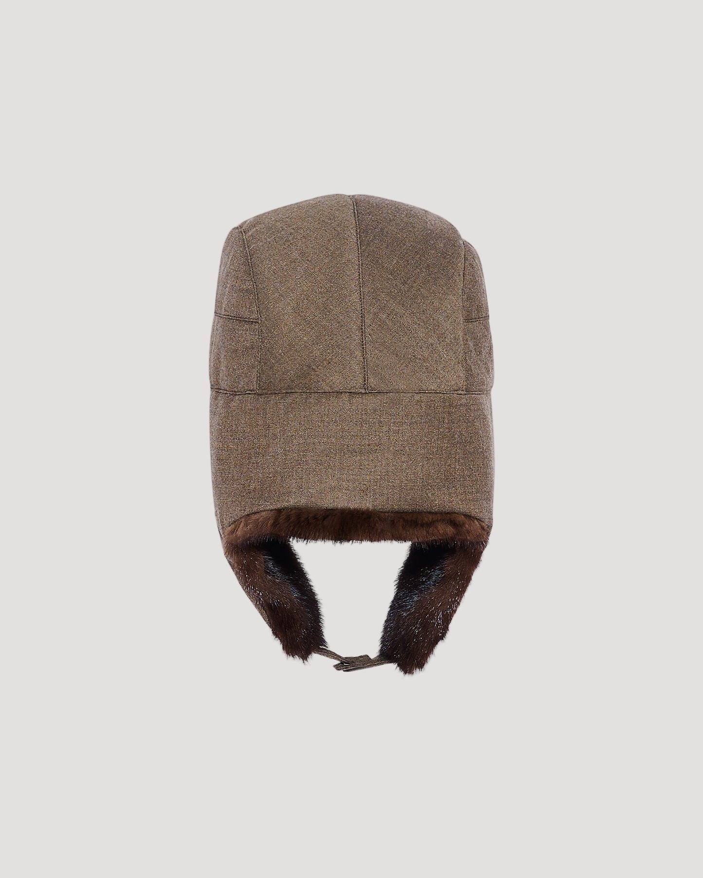 Casquette façon chapka en tissu Loro Piana et fourrure de vison