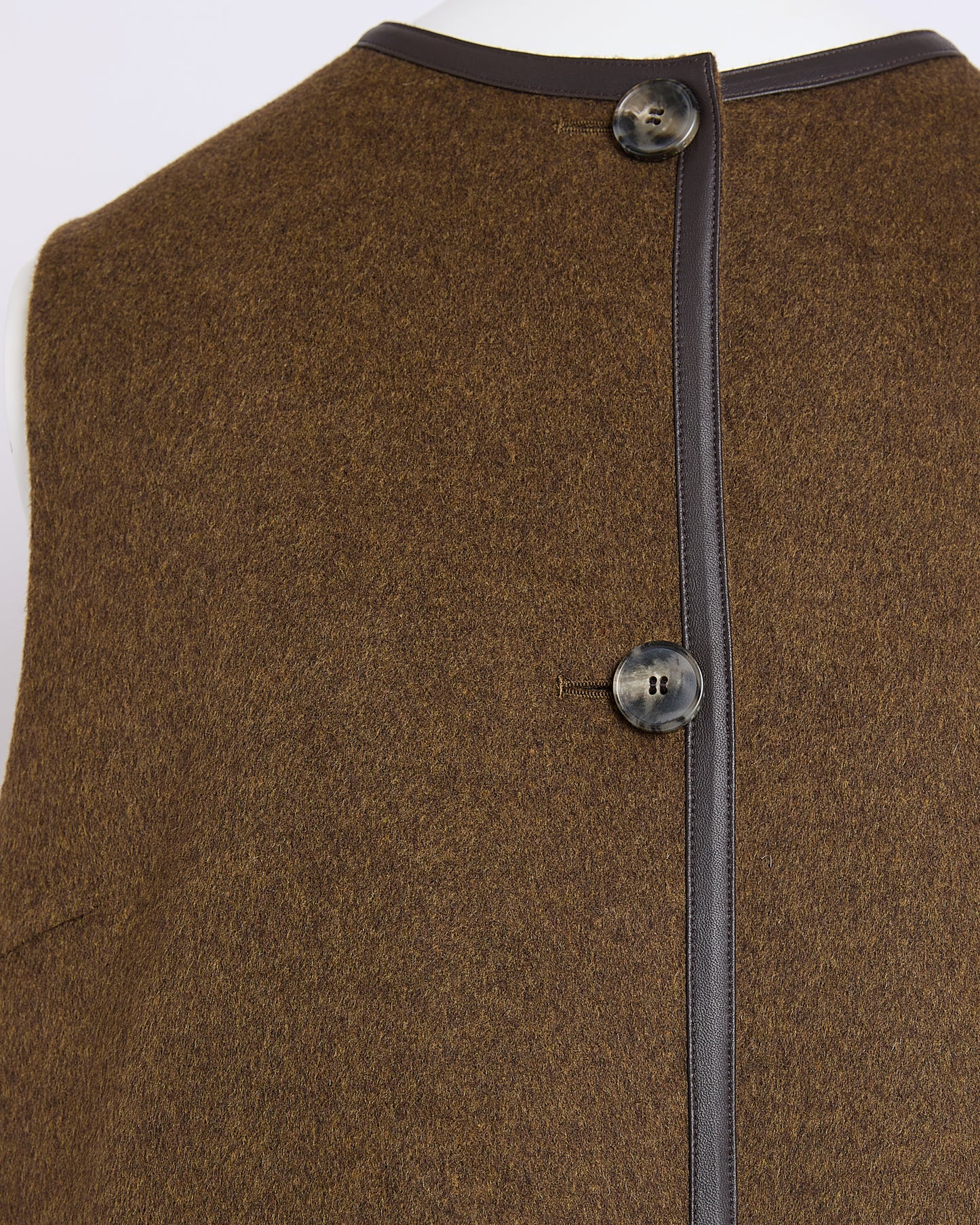 Long double-sided cashmere-blend gilet