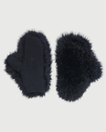 Cashmere and wool knit mittens with cashmere lambskin