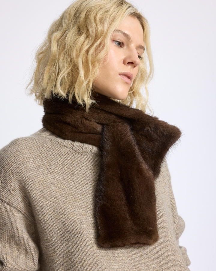 Écharpe en fourrure de vison - Yves Salomon - Nouvelle collection Automne Hiver