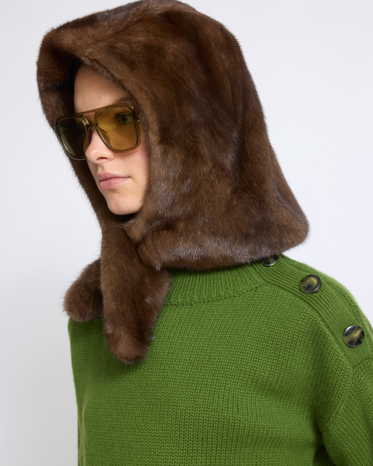 Capuche en fourrure de vison - Yves Salomon - Nouvelle collection Automne Hiver