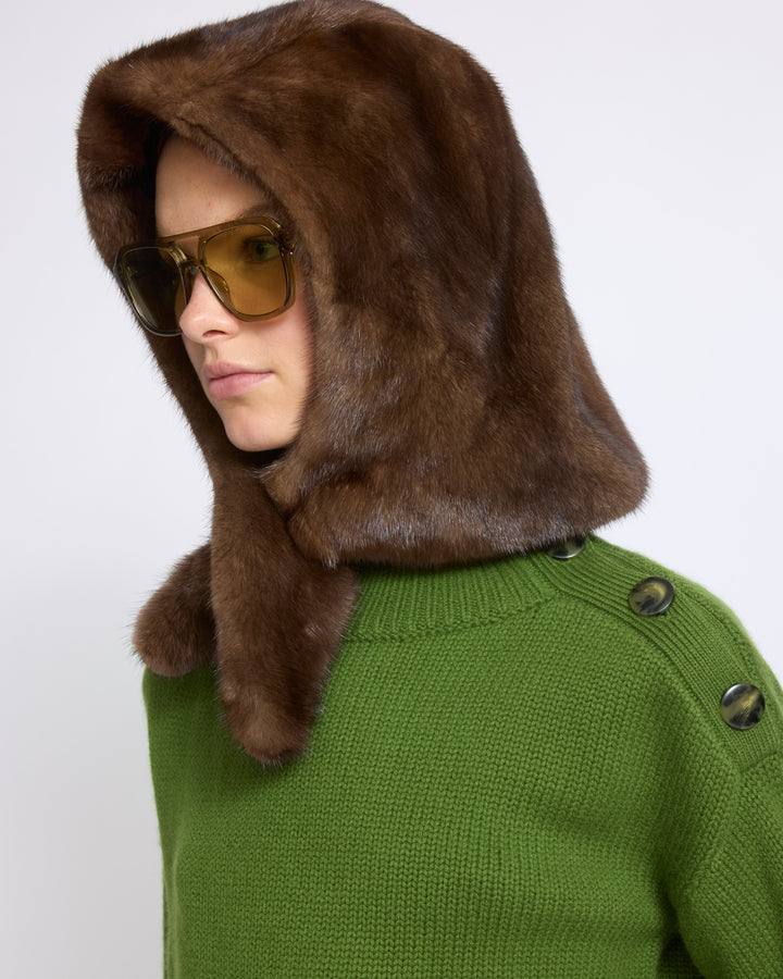 Capuche en fourrure de vison - Yves Salomon - Nouvelle collection Automne Hiver
