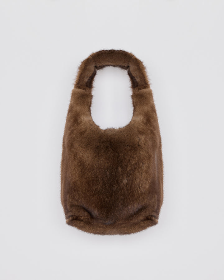 Sac en fourrure de vison avec cuir d'agneau - Yves Salomon - Nouvelle collection Automne Hiver