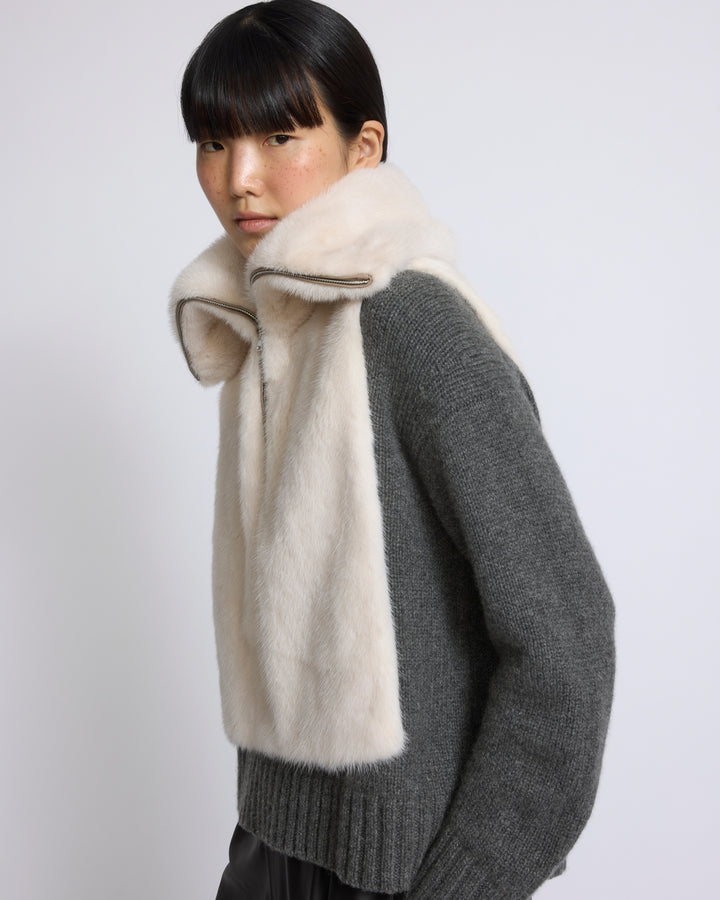 Plastron en fourrure de vison - Yves Salomon - Nouvelle collection Automne Hiver