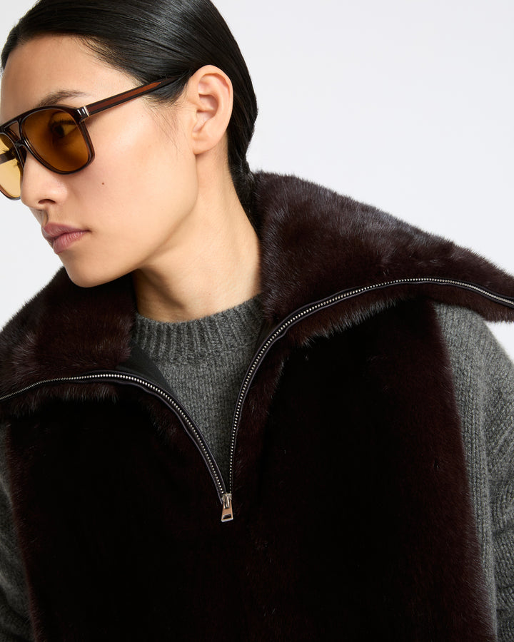 Plastron en fourrure de vison- Yves Salomon - Nouvelle collection Automne Hiver