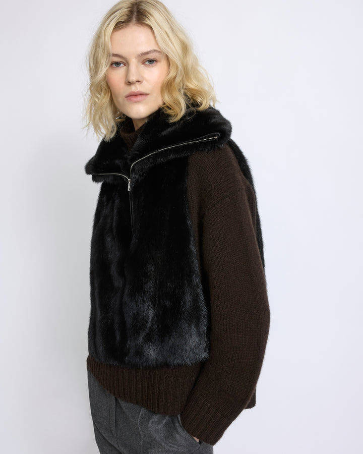 Plastron en fourrure de vison - Yves Salomon - Nouvelle collection Automne Hiver