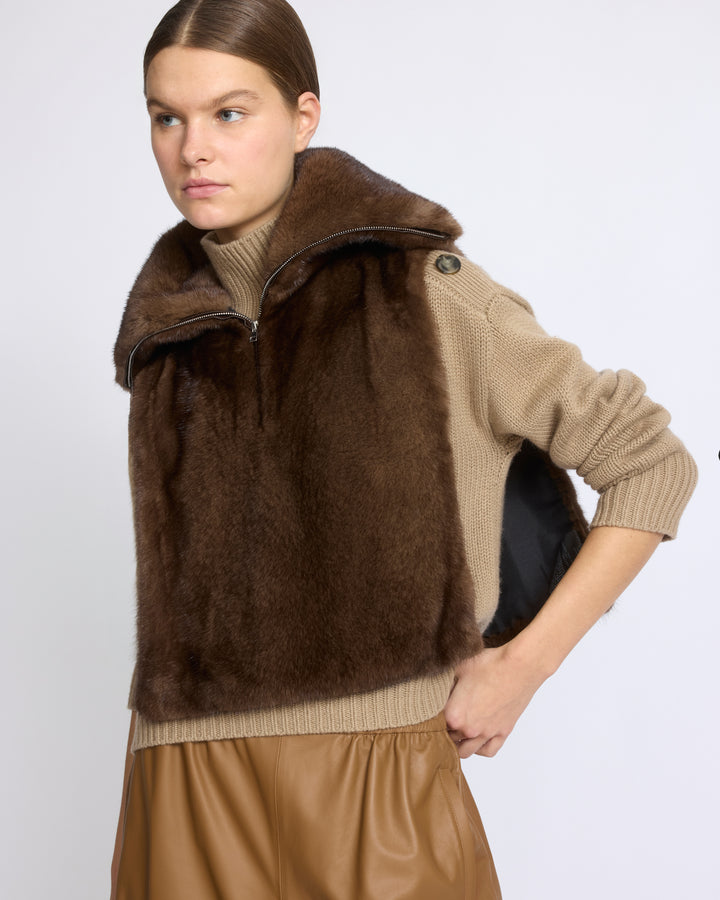 Plastron en fourrure de vison - Yves Salomon - Nouvelle collection Automne Hiver