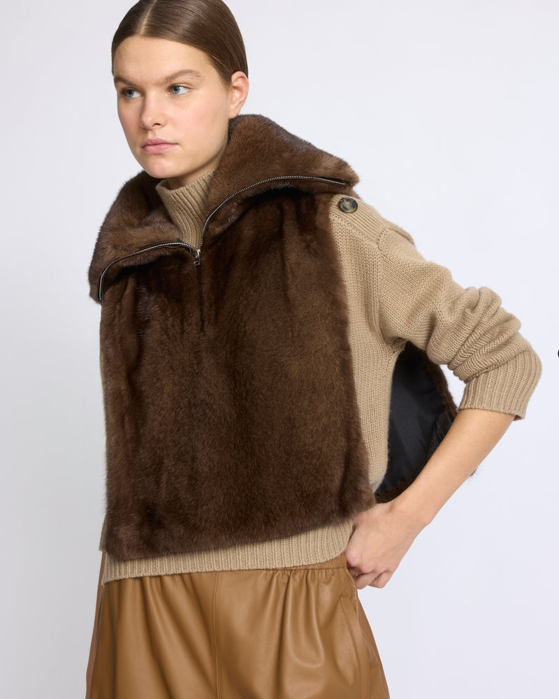 Plastron en fourrure de vison - Yves Salomon - Nouvelle collection Automne Hiver