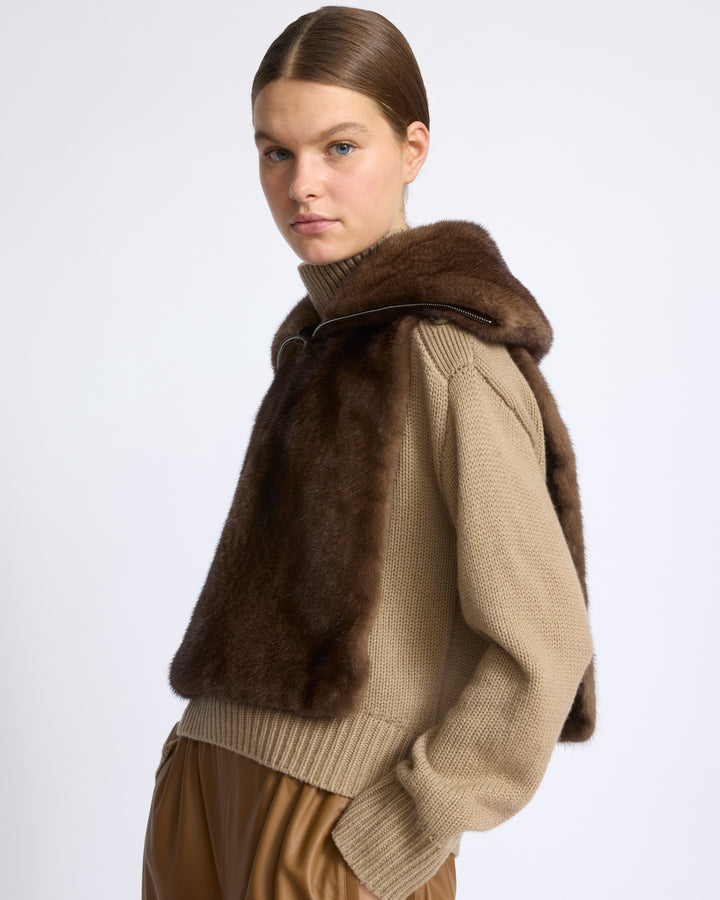 Plastron en fourrure de vison - Yves Salomon - Nouvelle collection Automne Hiver