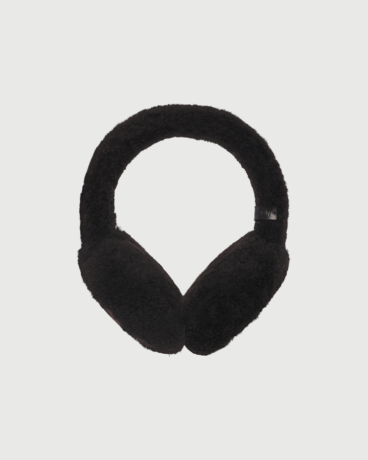 Cache-oreilles en peau lainée d'agneau Mérinos bouclé- Yves Salomon - Nouvelle collection Automne Hiver