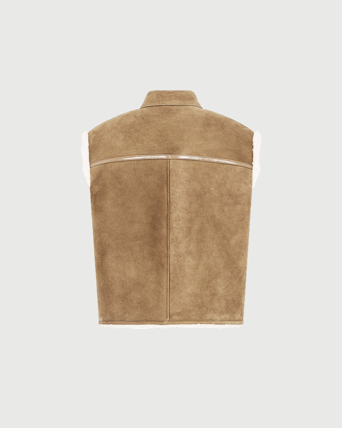 Gilet sans manches en agneau Mérinos bouclé