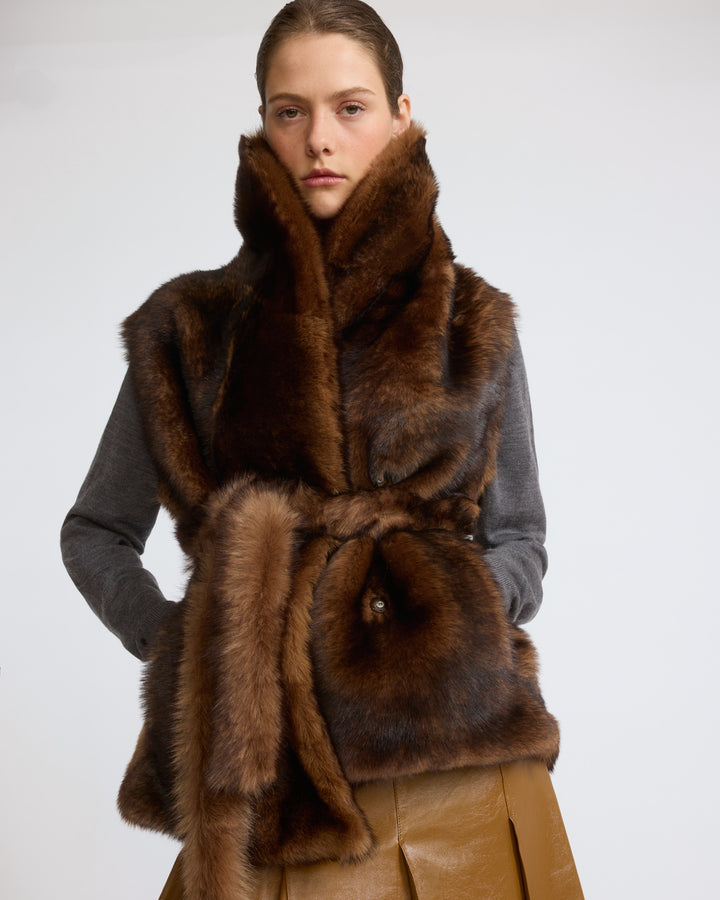 Gilet sans manches en agneau Toscane - Yves Salomon - Nouvelle collection Automne Hiver