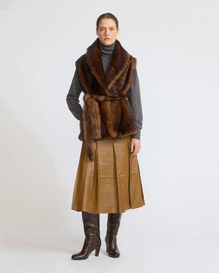 Gilet sans manches en agneau Toscane - Yves Salomon - Nouvelle collection Automne Hiver