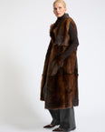 Gilet long sans manches en agneau Toscane