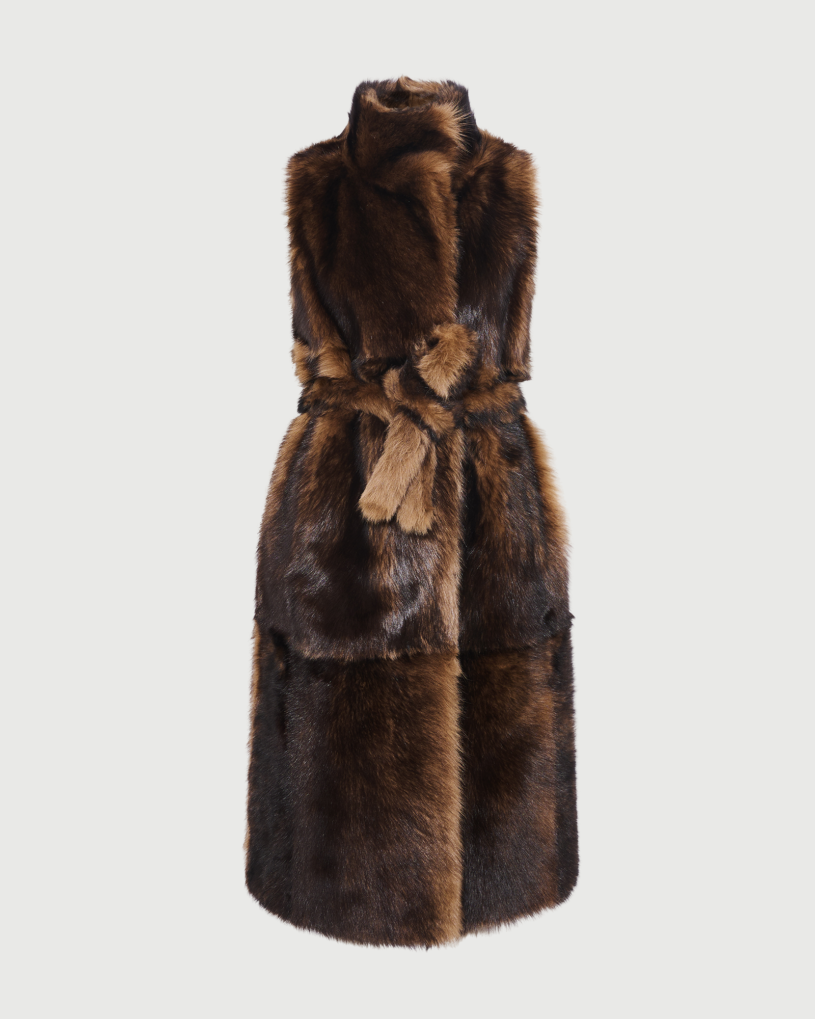 Gilet long sans manches en agneau Toscane- Yves Salomon - Nouvelle collection Automne Hiver