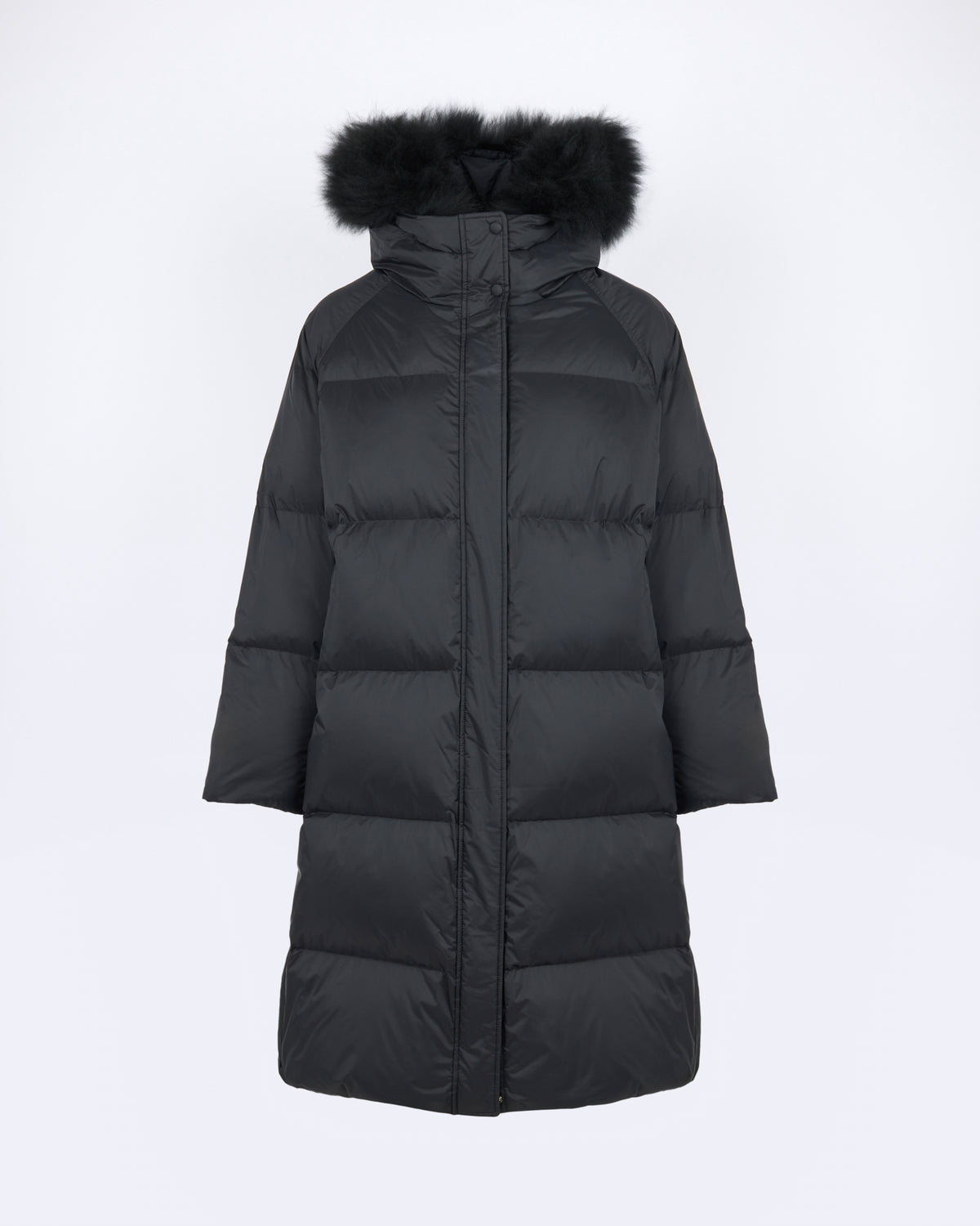 Doudoune longue en tissu technique imperméable et agneau laine vaporeuse - Yves Salomon - Nouvelle collection Automne Hiver