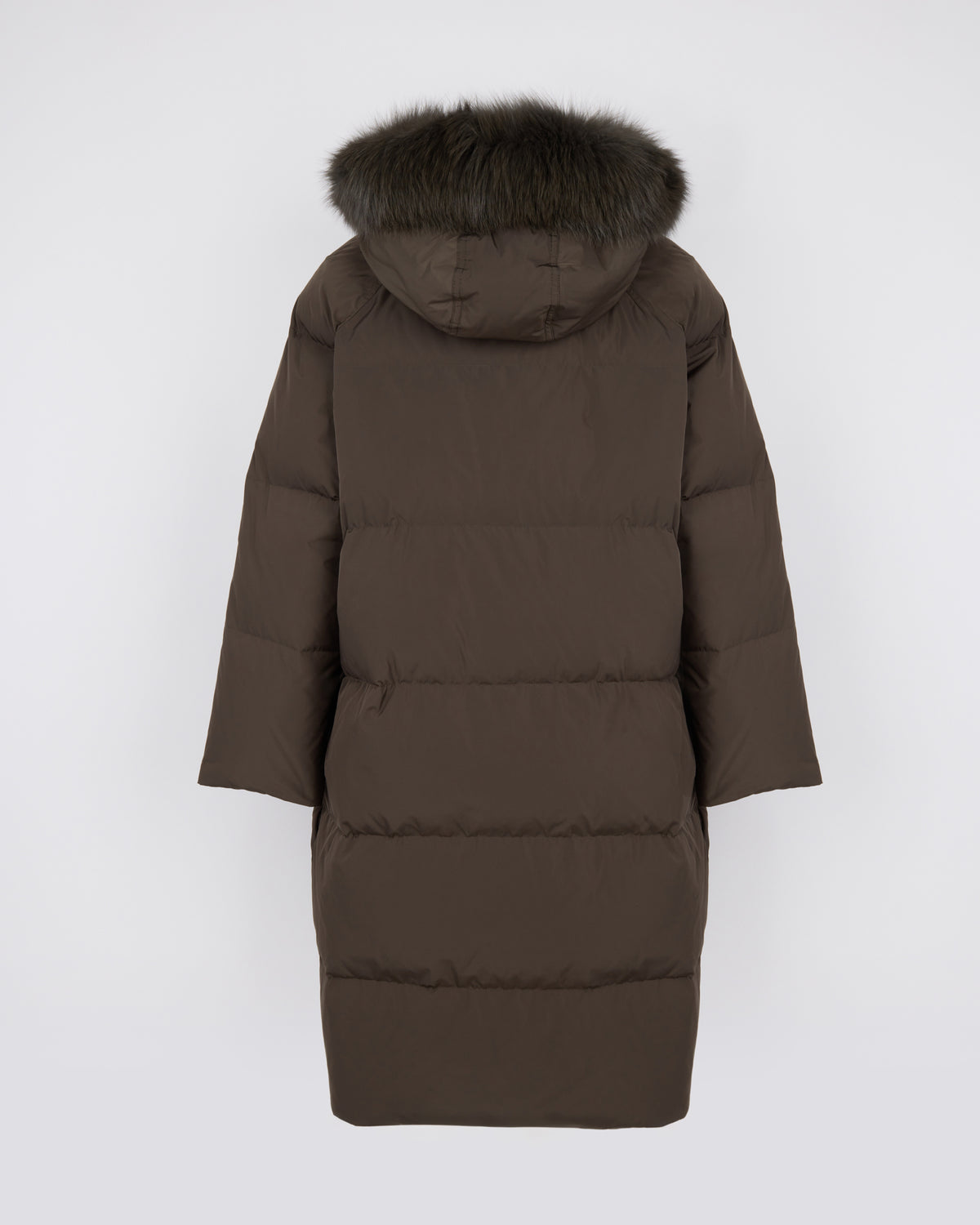 Doudoune longue en tissu technique imperméable avec fourrure de renard - Yves Salomon - Nouvelle collection Automne Hiver