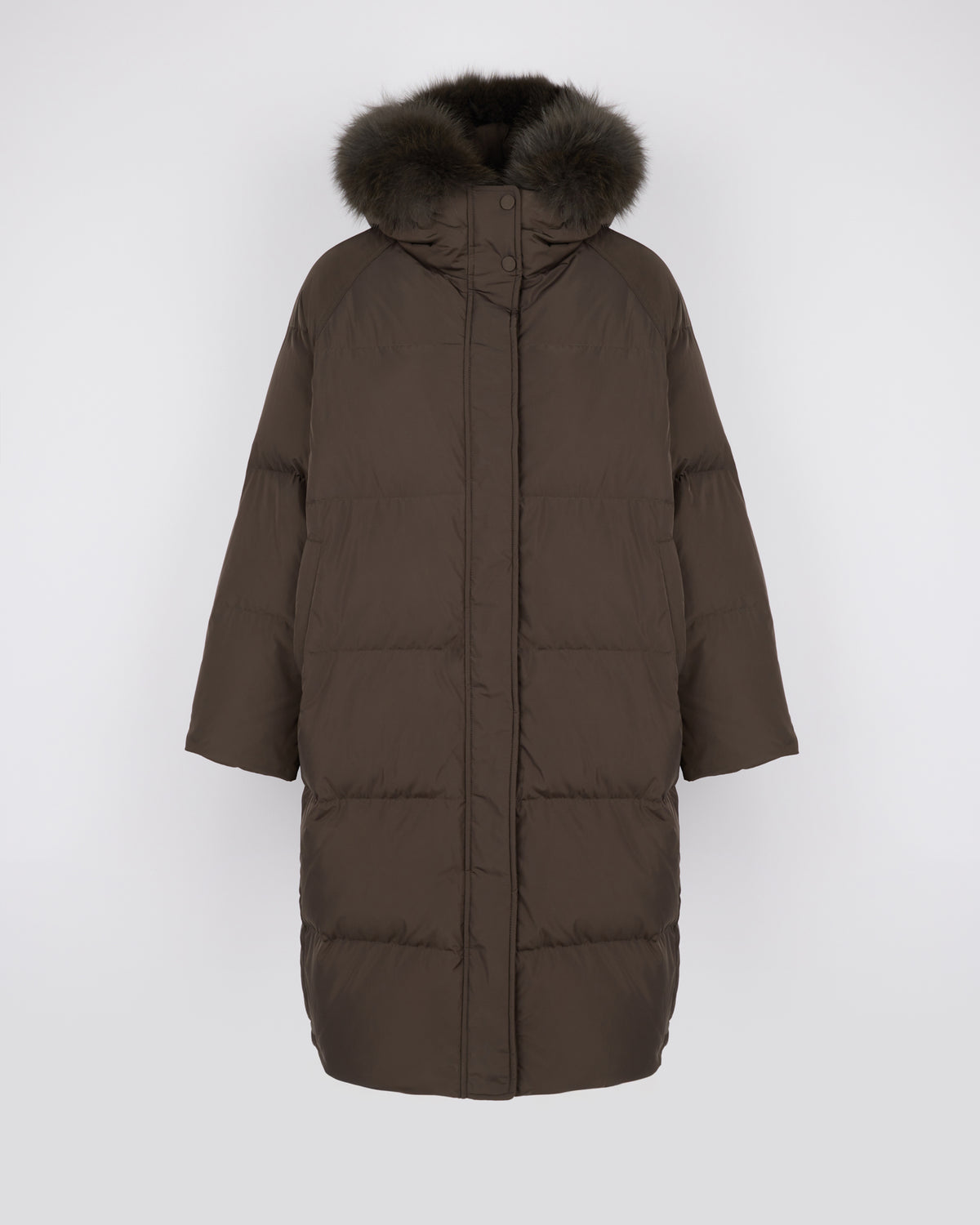 Doudoune longue en tissu technique imperméable avec fourrure de renard - Yves Salomon - Nouvelle collection Automne Hiver