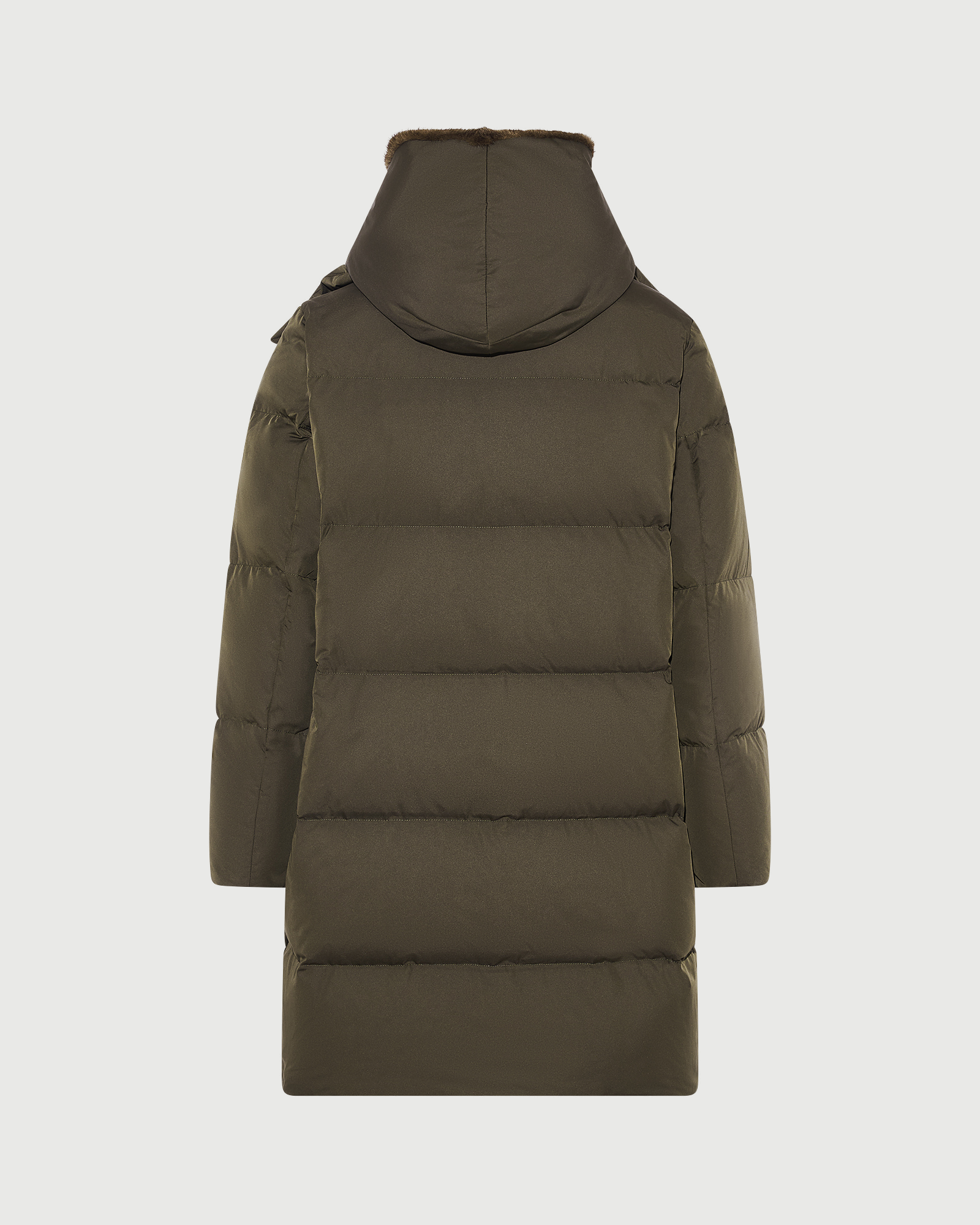 Doudoune longue en tissu technique déperlant avec plastron en fourrure de vison- Yves Salomon - Nouvelle collection Automne Hiver