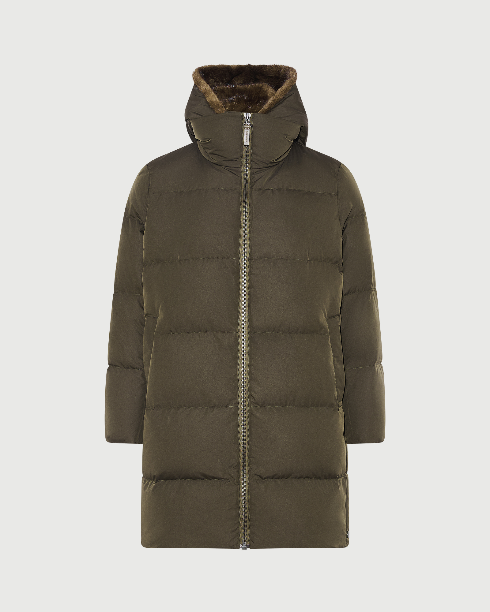 Doudoune longue en tissu technique déperlant avec plastron en fourrure de vison- Yves Salomon - Nouvelle collection Automne Hiver