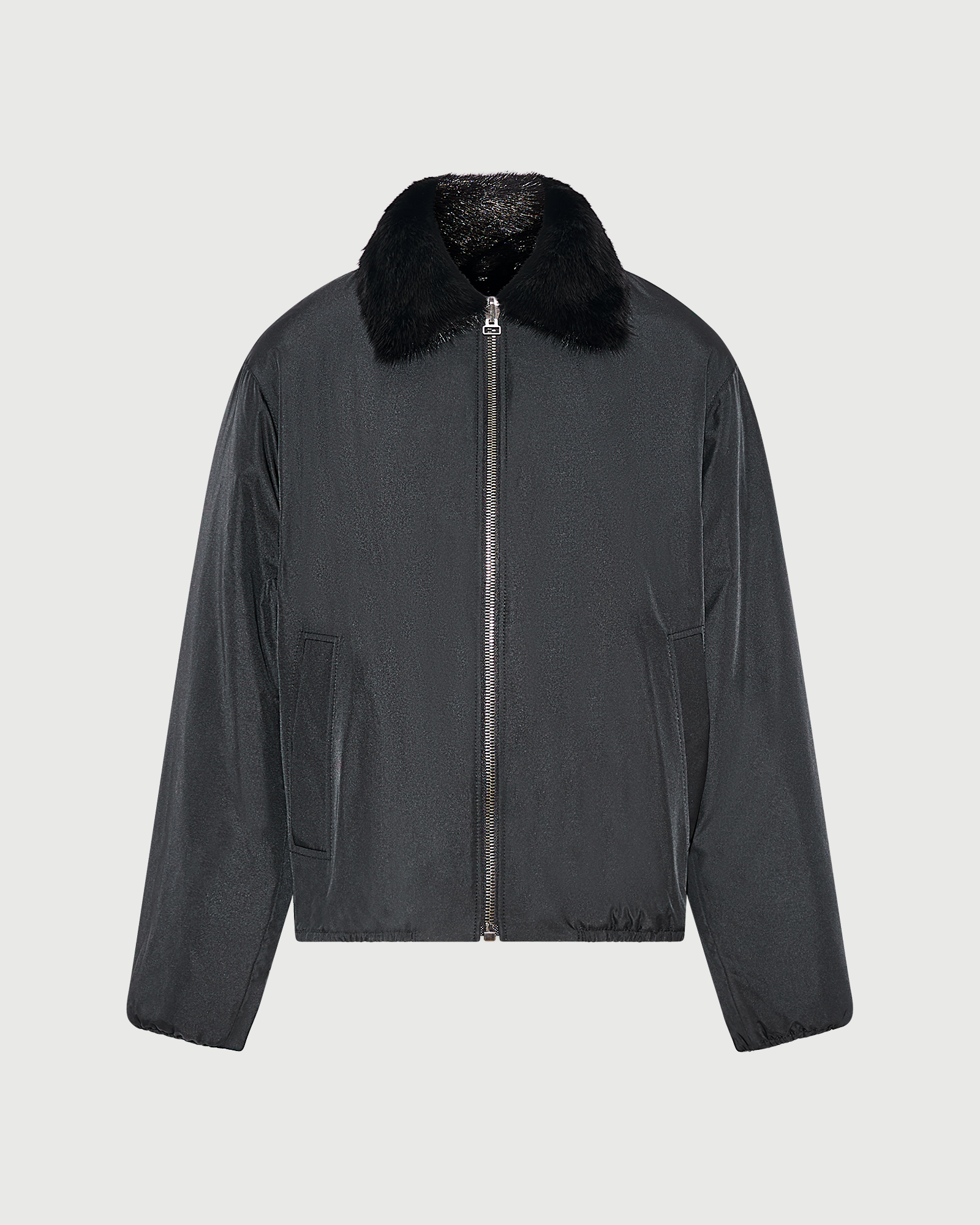 Veste bomber en tissu technique déperlant réversible avec fourrure de vison- Yves Salomon - Nouvelle collection Automne Hiver