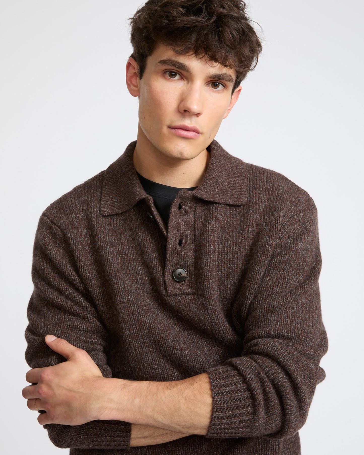 Pull polo en maille épaisse 100% cachemire- Yves Salomon - Nouvelle collection Automne Hiver