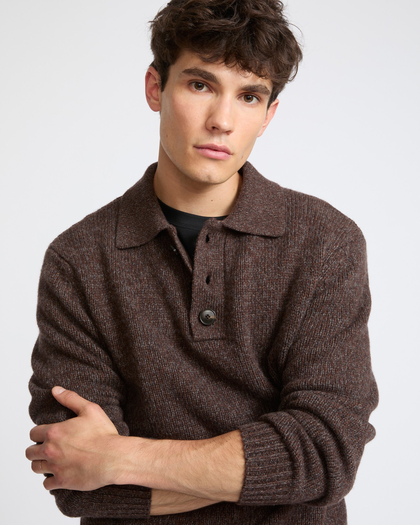 Pull polo en maille épaisse 100% cachemire- Yves Salomon - Nouvelle collection Automne Hiver