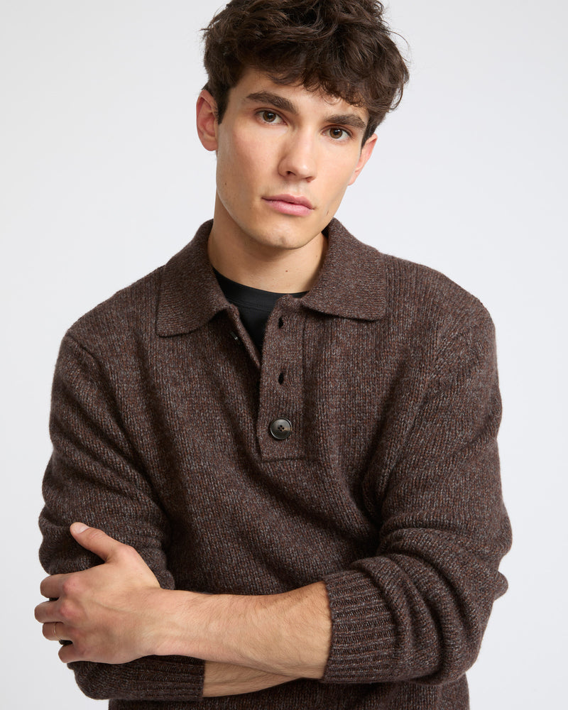 Pull polo en maille épaisse 100% cachemire- Yves Salomon - Nouvelle collection Automne Hiver