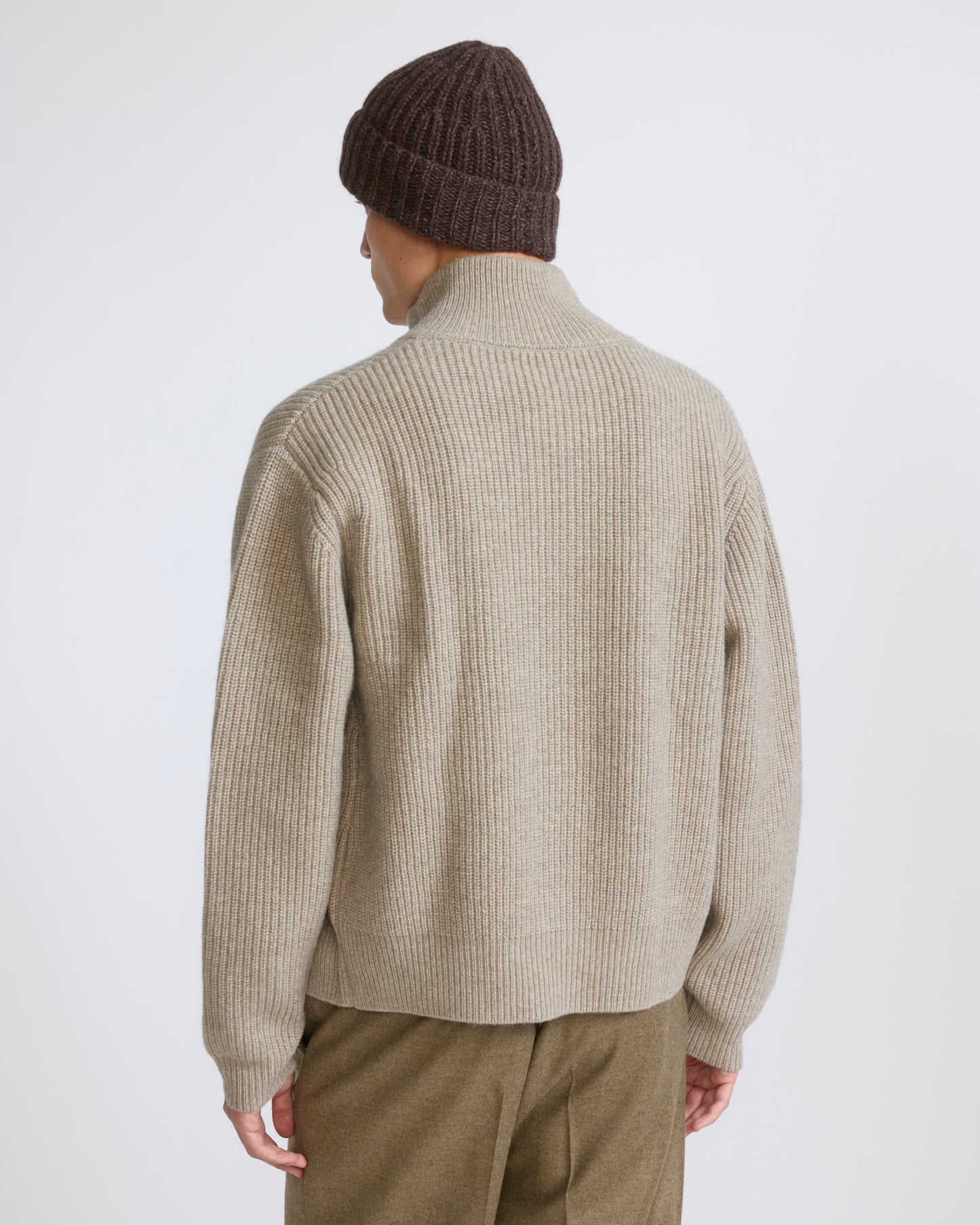 Wool and cashmere knit zip sweater