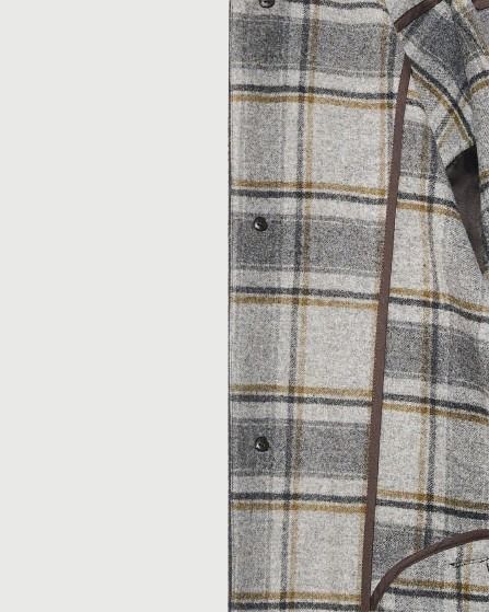 Manteau en lainage double face avec intérieur à carreaux- Yves Salomon - Nouvelle collection Automne Hiver