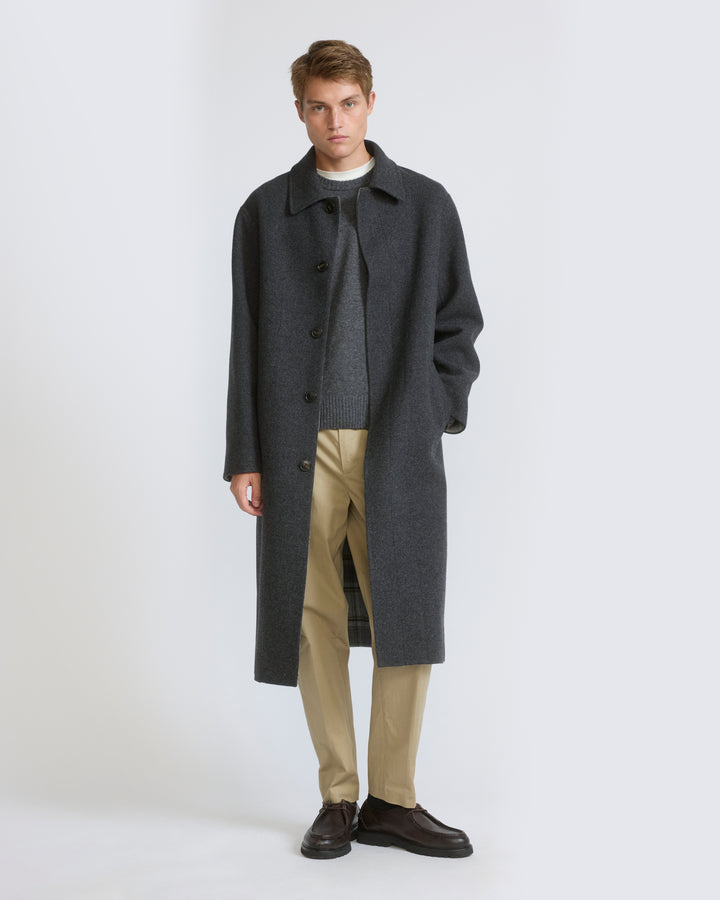 Manteau en lainage double face avec intérieur à carreaux
