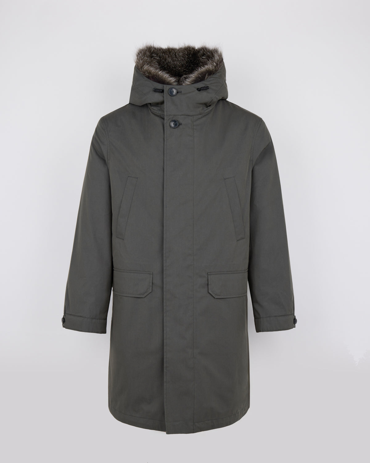Parka longue en coton mélangé doublée en fourrure de renard et de lapin - Yves Salomon - Nouvelle collection Automne Hiver