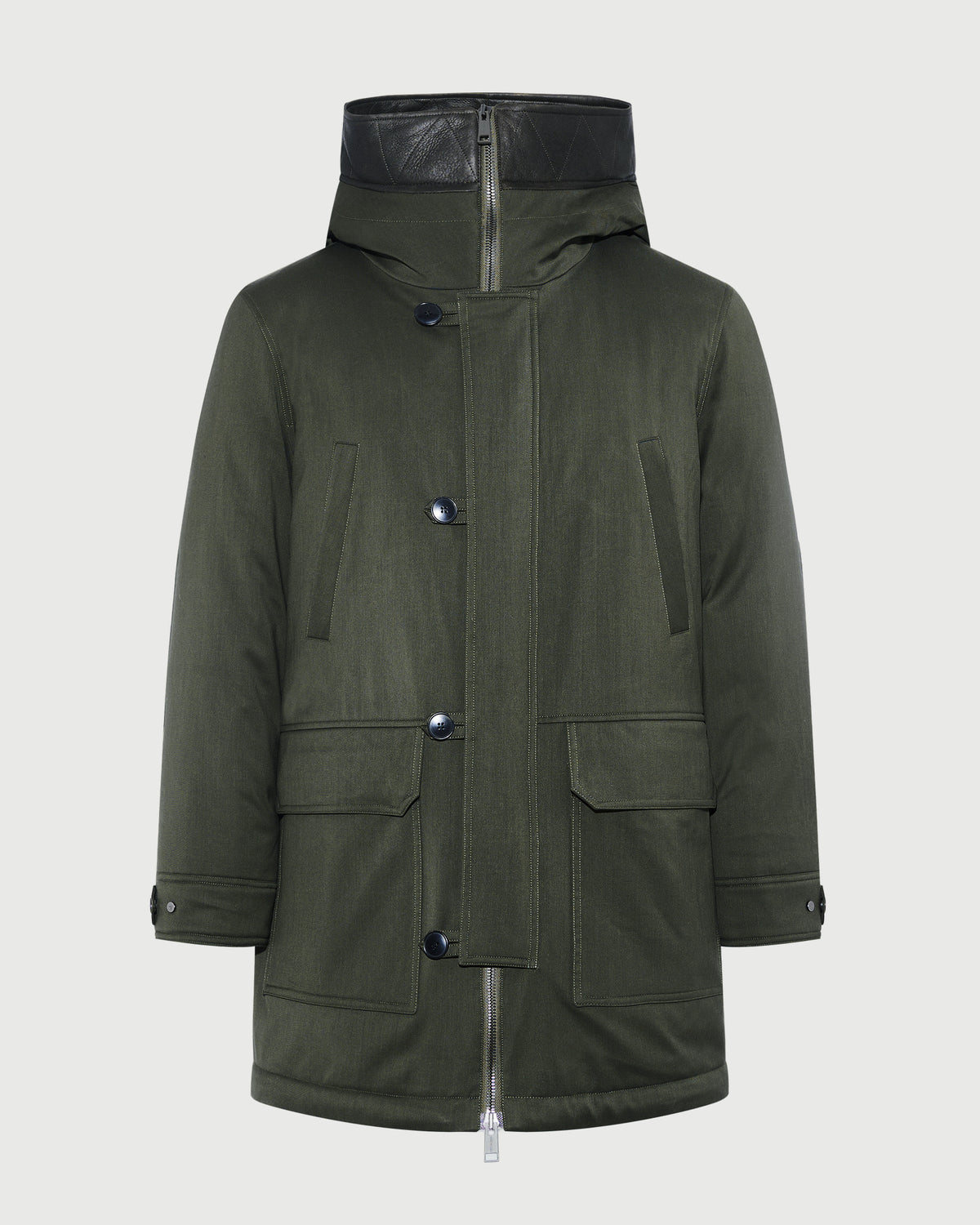 Parka longue en tissu technique laine mélangée waterproof et peau lainée d'agneau - Yves Salomon - Nouvelle collection Automne Hiver