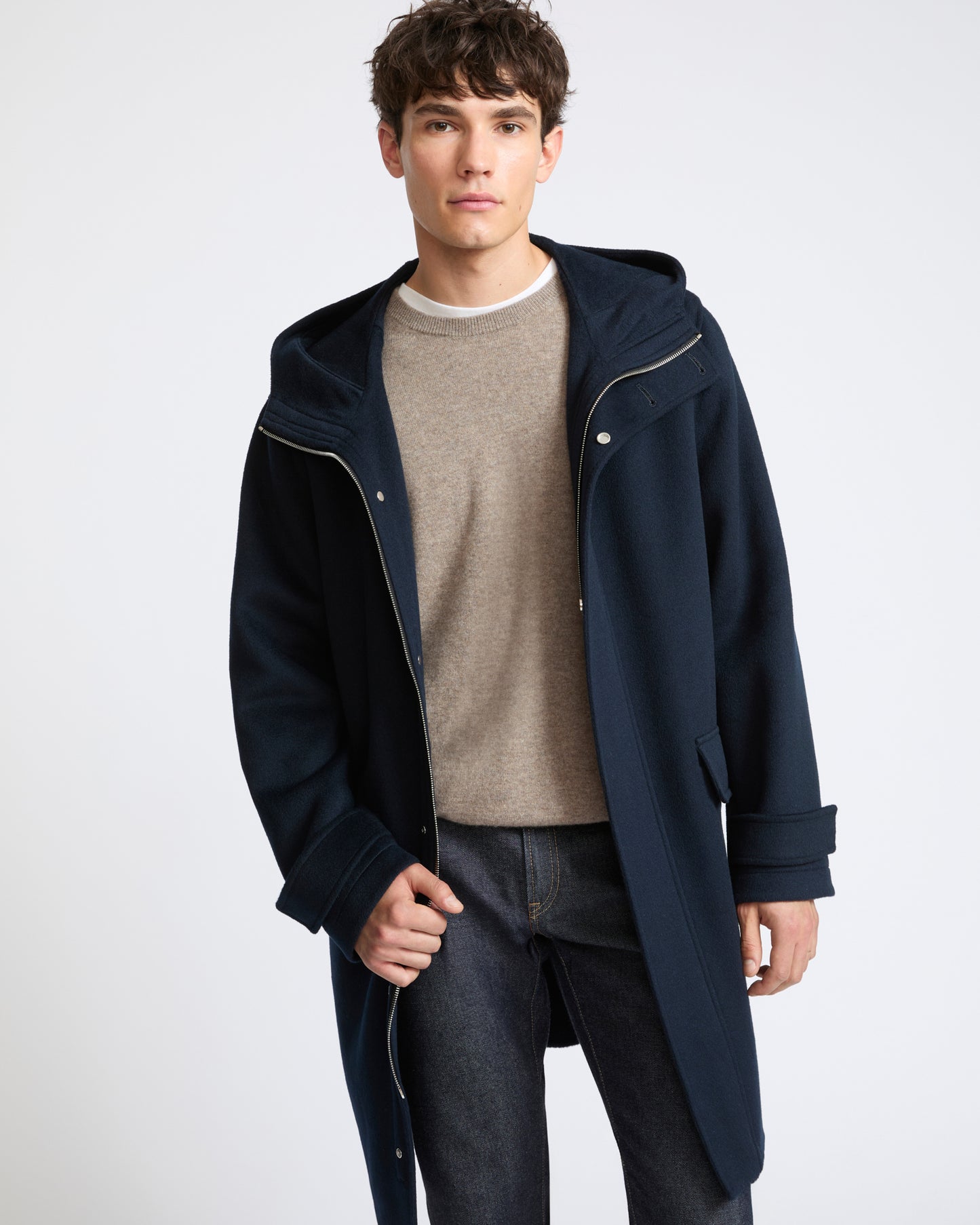 Manteau à capuche en cachemire double face- Yves Salomon - Nouvelle collection Automne Hiver