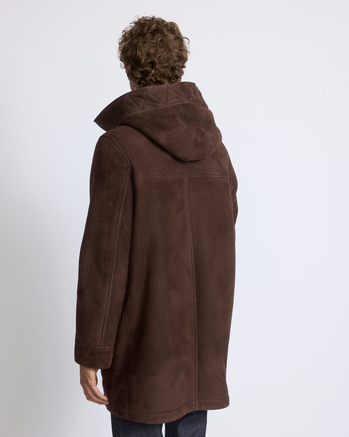 Parka en peau lainée suède d'agneau à laine bouclée - Yves Salomon - Nouvelle collection Automne Hiver